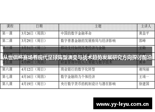从世俱杯赛场看现代足球阵型演变与战术趋势发展研究方向探讨前沿